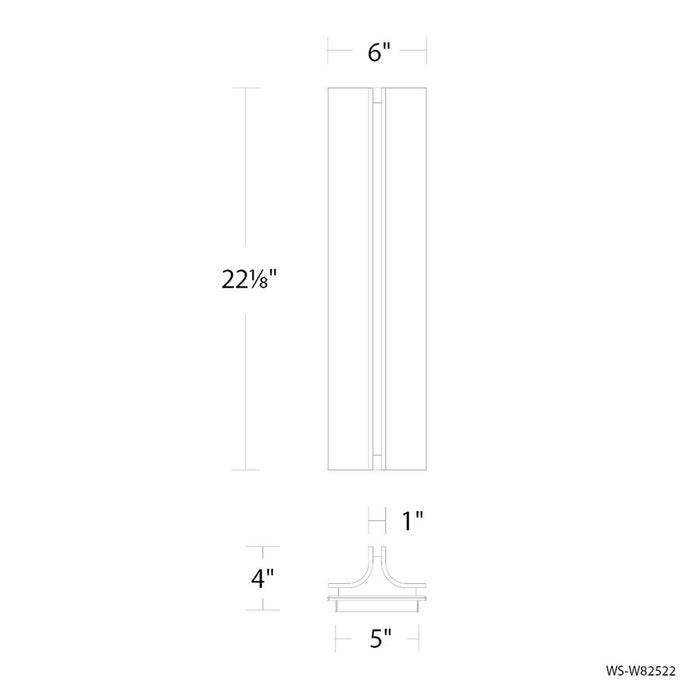 Modern Forms Strait 22" LED Outdoor Wall Light, 2700K, Black