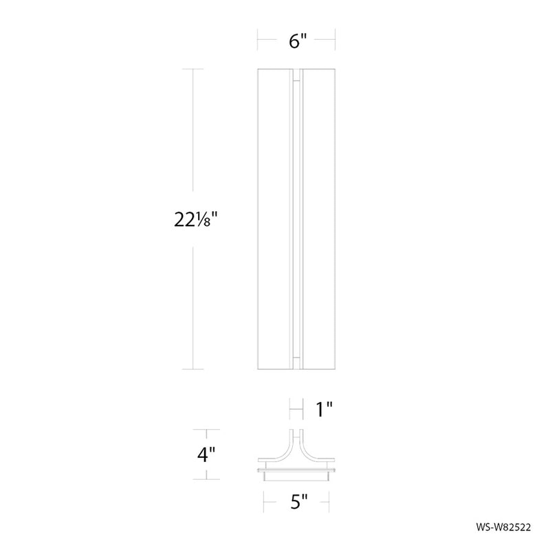 Modern Forms Strait 22" LED Outdoor Wall Light, 3500K, Black