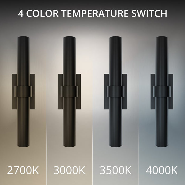 Modern Forms Quincy 2Lt 20" LED Outdoor Wall Light, 3000K, BK