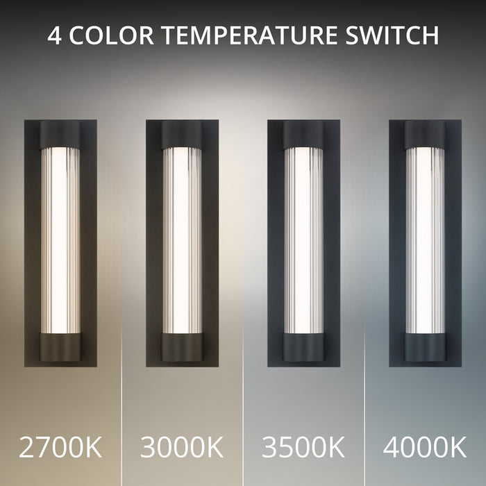 Modern Forms Chyzel 18" LED Outdoor Wall Light, 3500K, Black/Clear/Frost