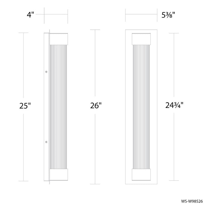 Modern Forms Chyzel 26" LED Outdoor Wall Light, 3500K, Black/Clear/Frost