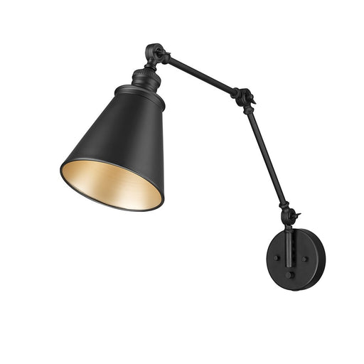 Millennium Lighting Evonne 1Lt Swing Arm Sconce, Black/Black - 10001-MB