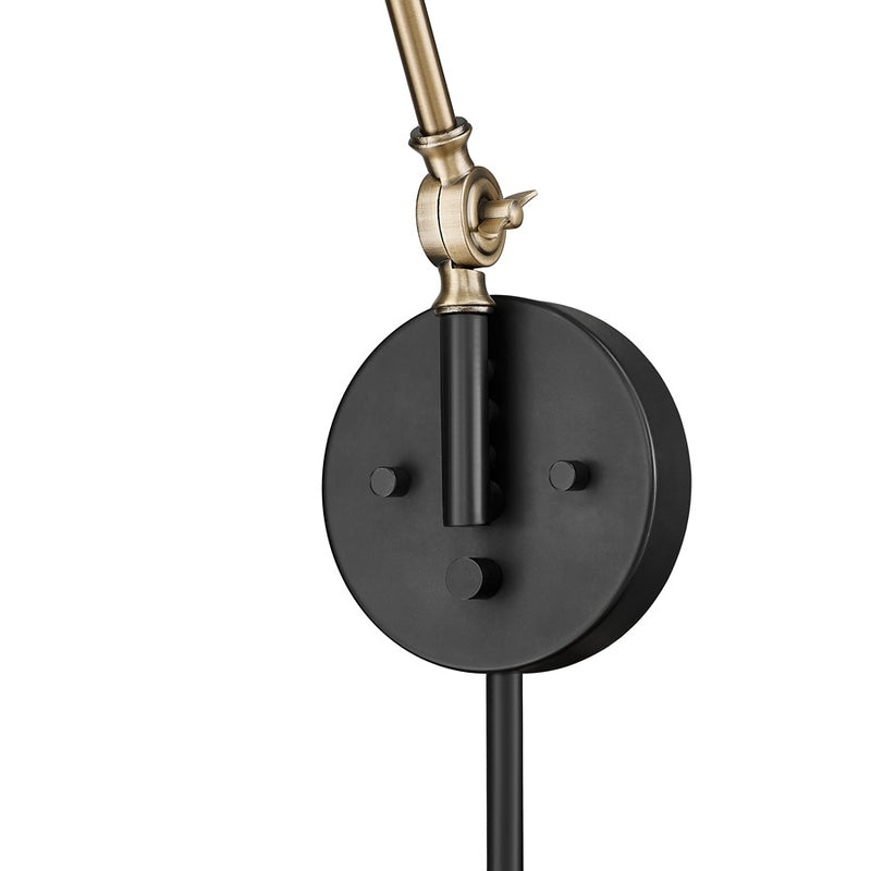 Millennium Lighting Evonne 1Lt Swing Arm Sconce, Black/Brass