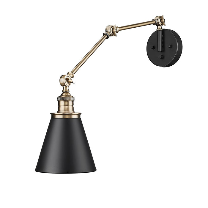 Millennium Lighting Evonne 1Lt Swing Arm Sconce, Black/Brass