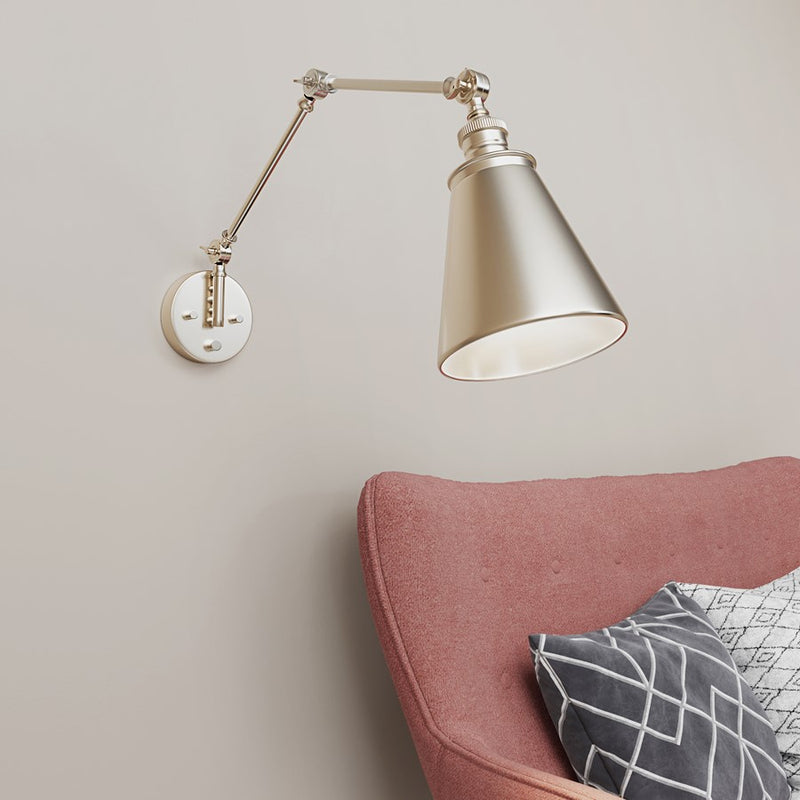 Millennium Lighting Evonne 1Lt Swing Arm Sconce, Gold/ Gold