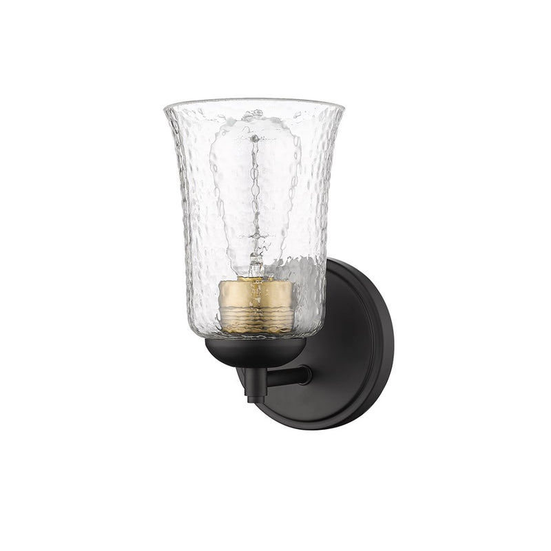 Millennium Lighting Abilene 1Lt Wall Sconce, Matte Black/Clear