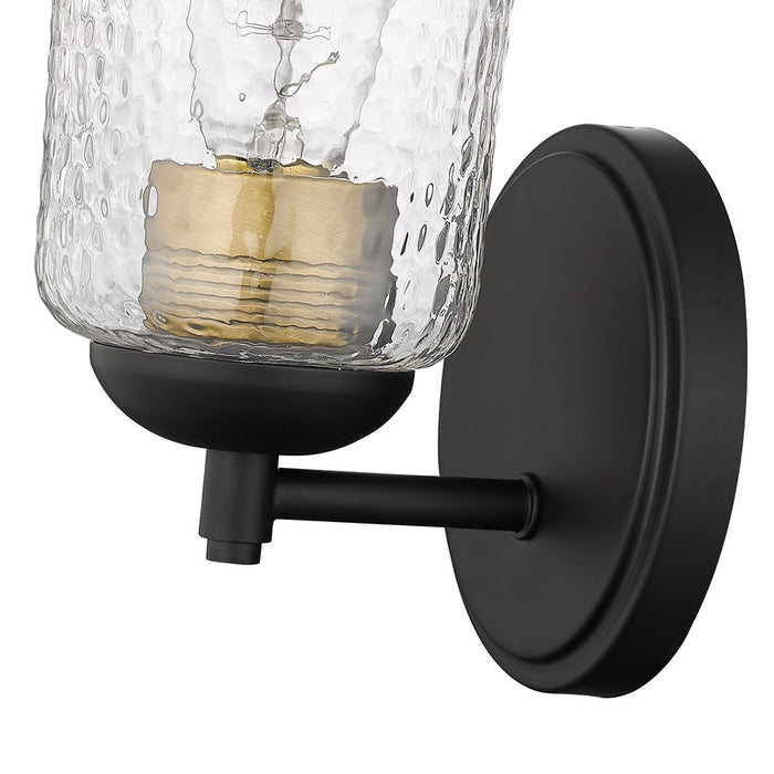 Millennium Lighting Abilene 1Lt Wall Sconce, Matte Black/Clear