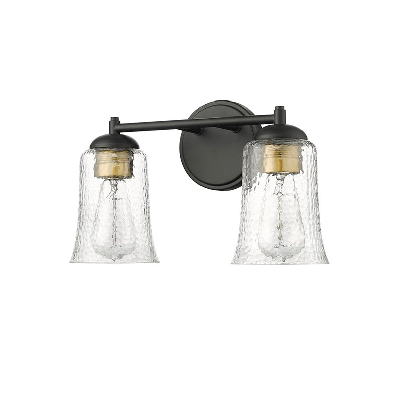Millennium Lighting Abilene 2Lt Vanity, Black/Clear