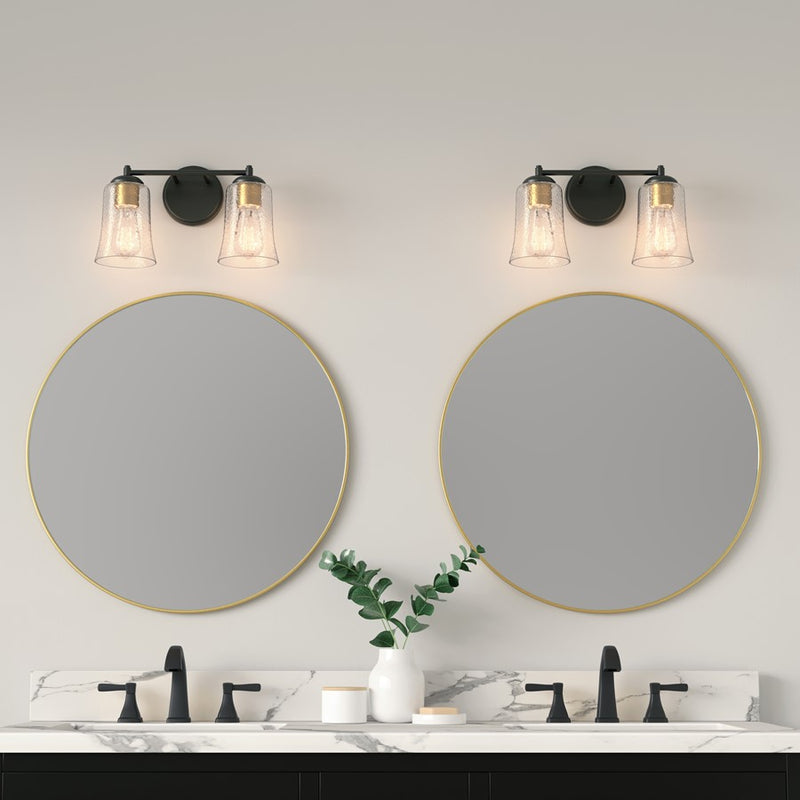 Millennium Lighting Abilene 2Lt Vanity, Black/Clear