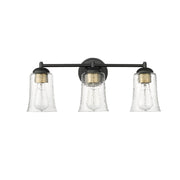 Millennium Lighting Abilene 3Lt Vanity, Black/Clear - 10103-MB