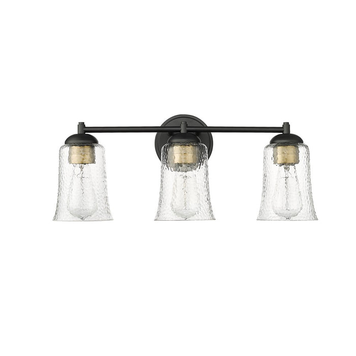 Millennium Lighting Abilene 3Lt Vanity, Black/Clear - 10103-MB