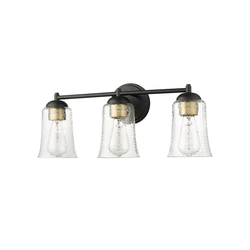 Millennium Lighting Abilene 3Lt Vanity, Black/Clear