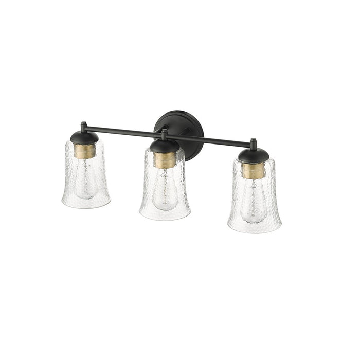 Millennium Lighting Abilene 3Lt Vanity, Black/Clear