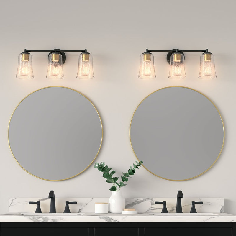 Millennium Lighting Abilene 3Lt Vanity, Black/Clear