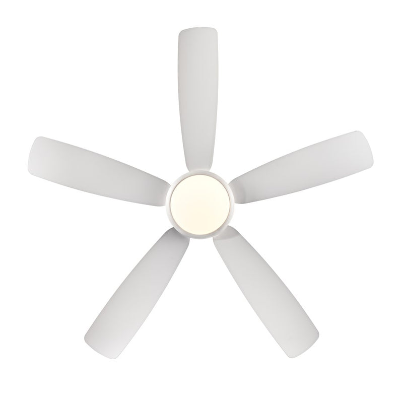 RP Lighting Airstra 5Bld 52" LED Ceiling Fan, Mat. White/Etched