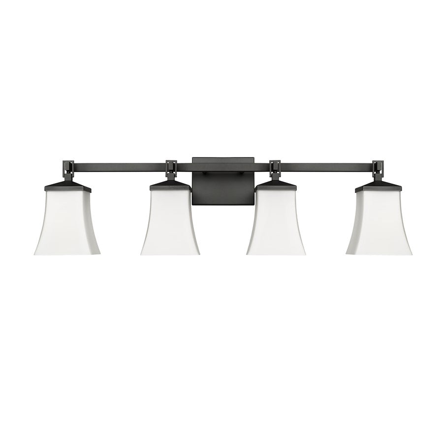 Millennium Lighting Sonorra 4Lt Vanity, Black/Opal White - 10204-MB