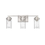 Millennium Lighting Serena 3Lt Vanity, Brushed Nickel/Clear Ribbed - 10303-BN