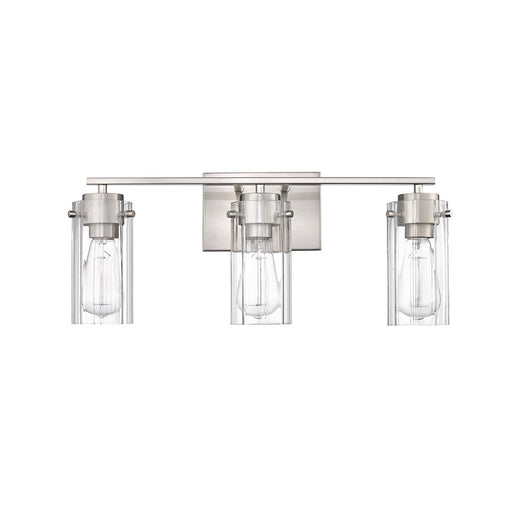 Millennium Lighting Serena 3Lt Vanity, Brushed Nickel/Clear Ribbed - 10303-BN