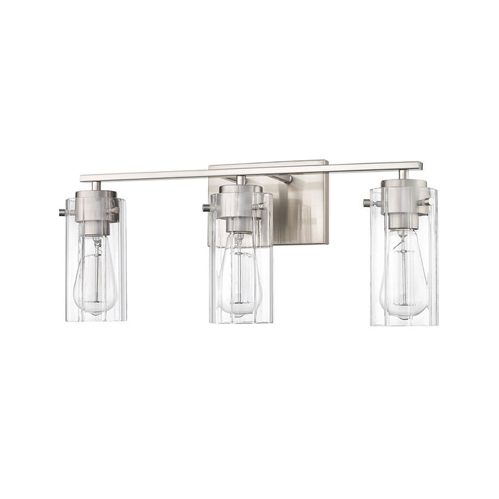 Millennium Lighting Serena 3Lt Vanity, Brushed Nickel/Clear Ribbed