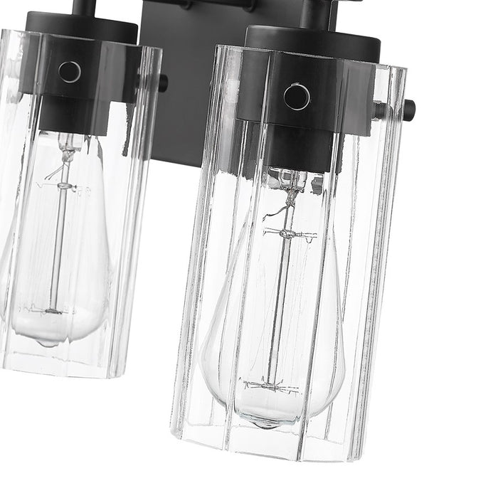 Millennium Lighting Serena 3Lt Vanity, Black/Clear Ribbed