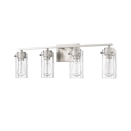 Millennium Lighting Serena 4Lt Vanity, Brushed Nickel/Clear Ribbed