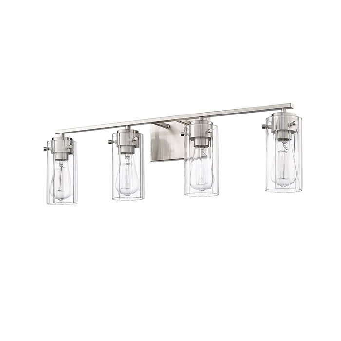 Millennium Lighting Serena 4Lt Vanity, Brushed Nickel/Clear Ribbed