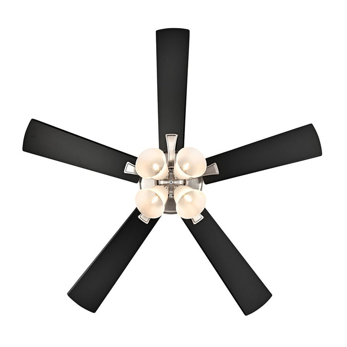 RP Lighting Calivane 5Bld 52" LED Ceiling Fan, Brushed Nkl/Etched