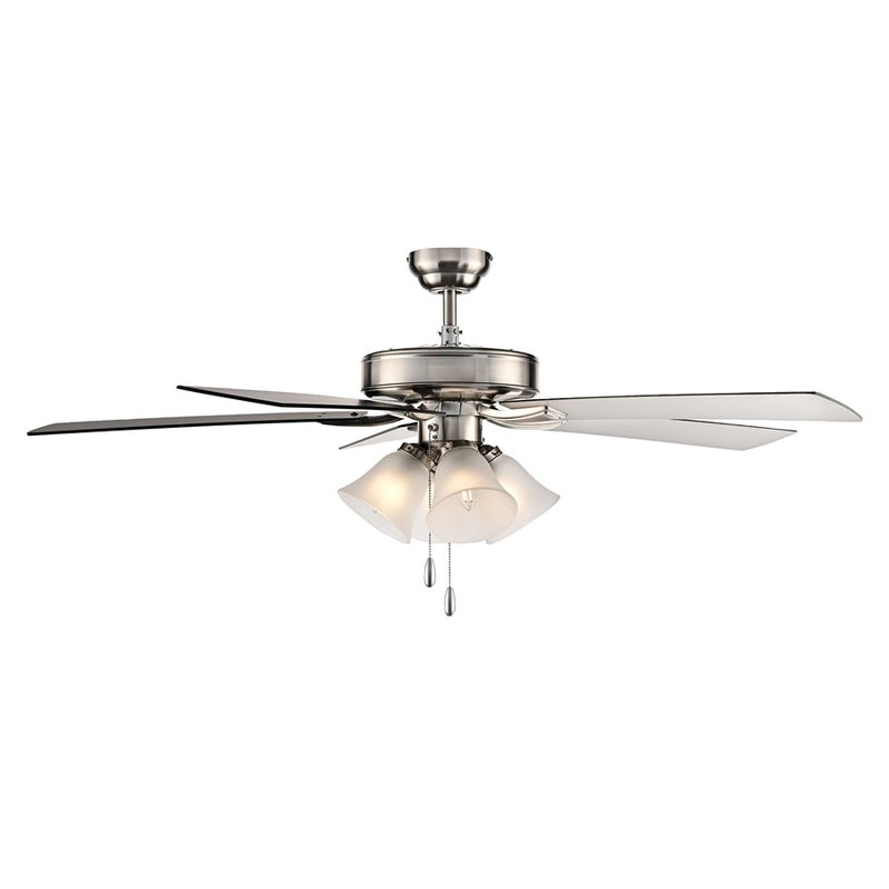 RP Lighting Calivane 5Bld 52" LED Ceiling Fan, Brushed Nkl/Etched