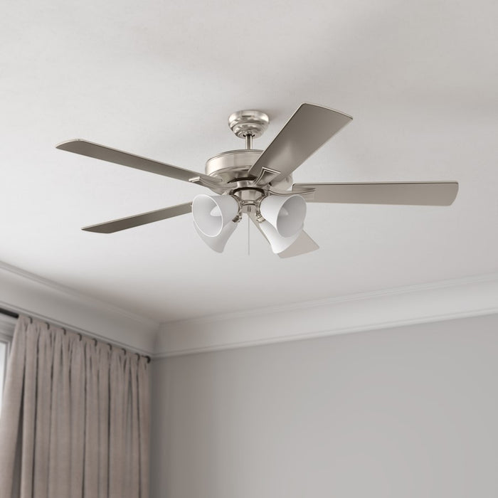 RP Lighting Calivane 5Bld 52" LED Ceiling Fan, Brushed Nkl/Etched