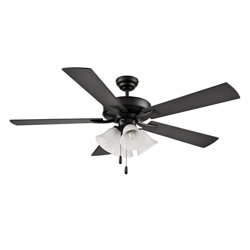 RP Lighting Calivane 5Bld 52" LED Ceiling Fan, Black/Etched - 1033MBK-MBK-L