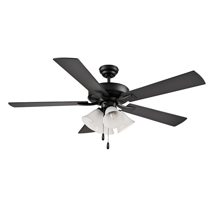 RP Lighting Calivane 5Bld 52" LED Ceiling Fan, Black/Etched - 1033MBK-MBK-L