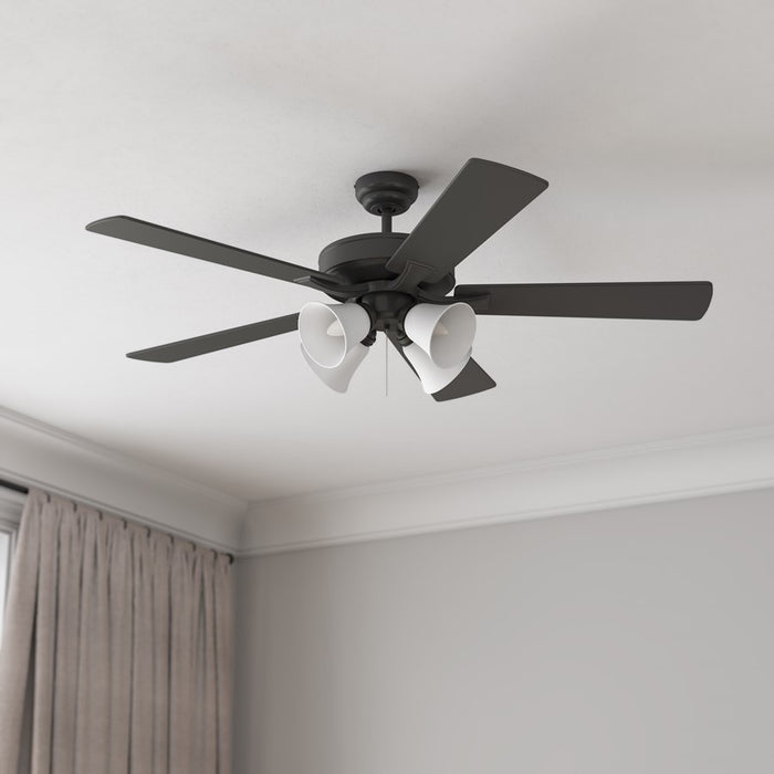 RP Lighting Calivane 5Bld 52" LED Ceiling Fan, Black/Etched