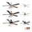 RP Lighting Calivane 5Bld 52" LED Ceiling Fan, Matte White/Etched