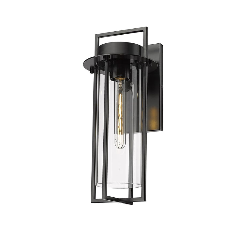 Millennium Lighting Russell 1Lt 8" Outdoor Wall Sconce, Black/Clear