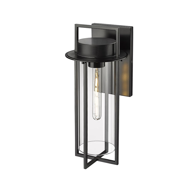 Millennium Lighting Russell 1Lt 8" Outdoor Wall Sconce, Black/Clear
