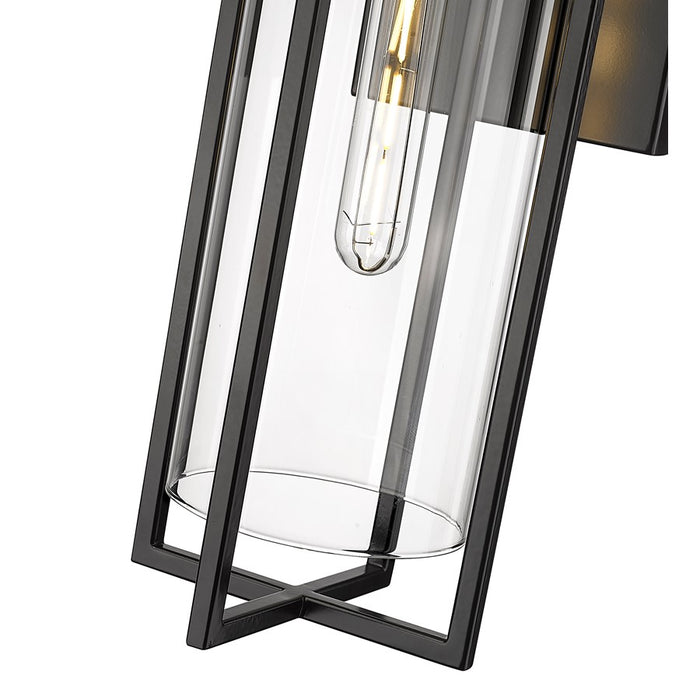 Millennium Lighting Russell 1Lt 8" Outdoor Wall Sconce, Black/Clear
