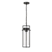 Millennium Lighting Russell 1Lt Outdoor Pendant, Coated Black/Clear - 10521-PBK