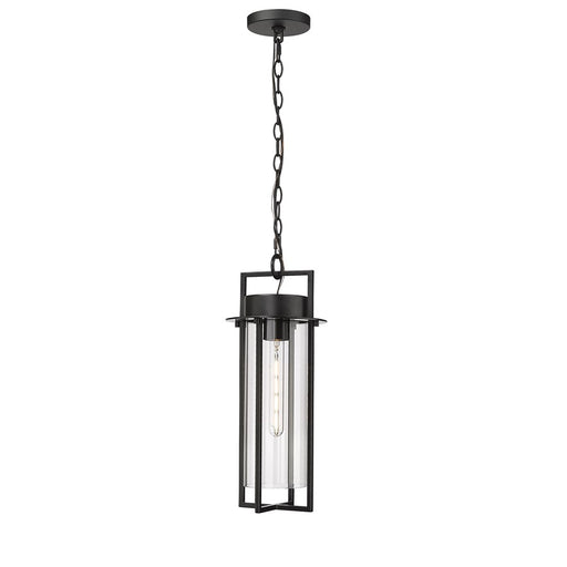 Millennium Lighting Russell 1Lt Outdoor Pendant, Coated Black/Clear