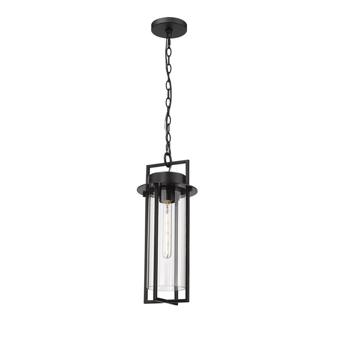 Millennium Lighting Russell 1Lt Outdoor Pendant, Coated Black/Clear