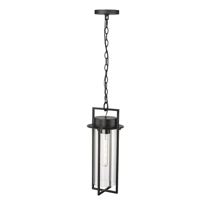 Millennium Lighting Russell 1Lt Outdoor Pendant, Coated Black/Clear