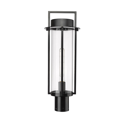 Millennium Lighting Russell 1Lt Outdoor Post Light, Black/Clear - 10531-PBK