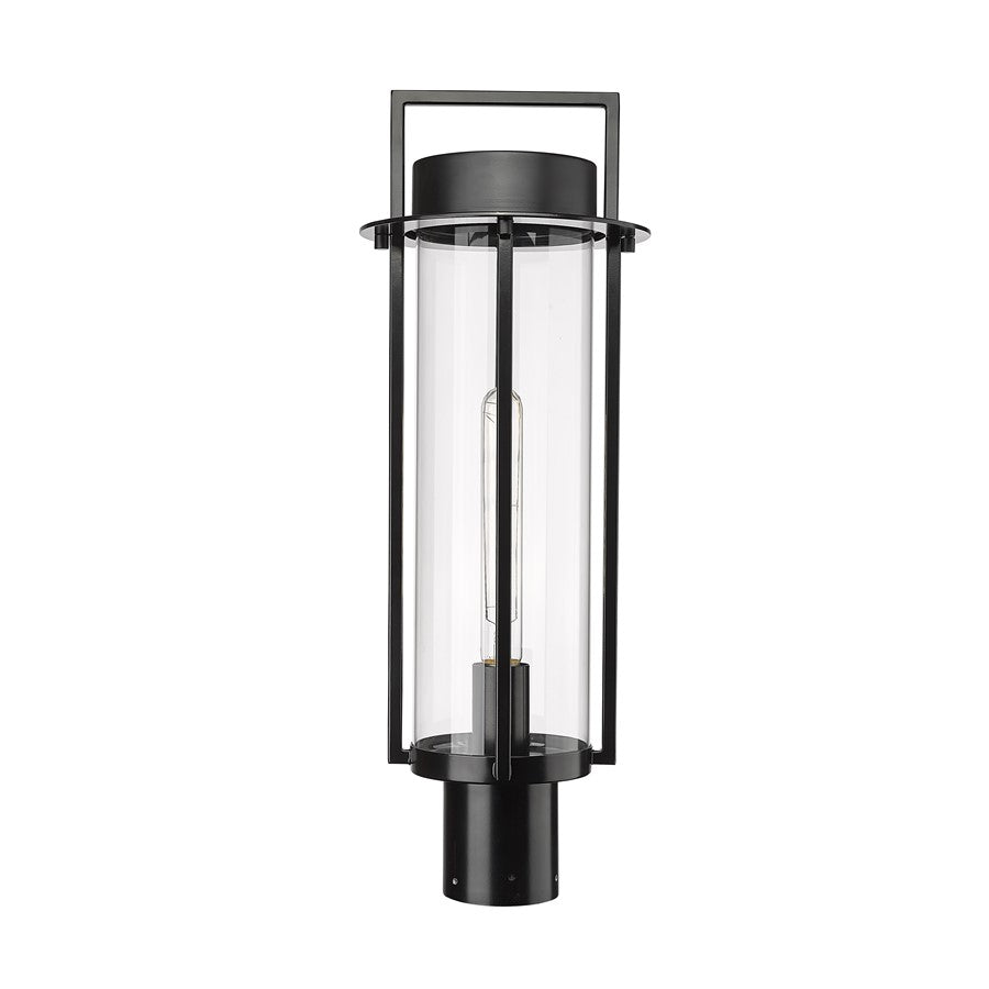 Millennium Lighting Russell 1Lt Outdoor Post Light, Black/Clear - 10531-PBK