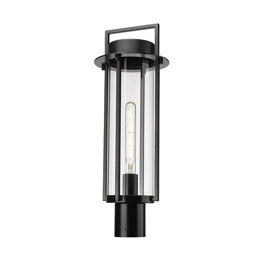 Millennium Lighting Russell 1Lt Outdoor Post Light, Black/Clear