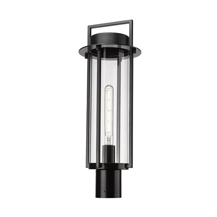 Millennium Lighting Russell 1Lt Outdoor Post Light, Black/Clear