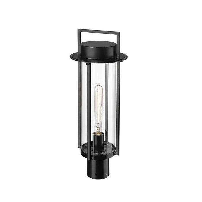 Millennium Lighting Russell 1Lt Outdoor Post Light, Black/Clear