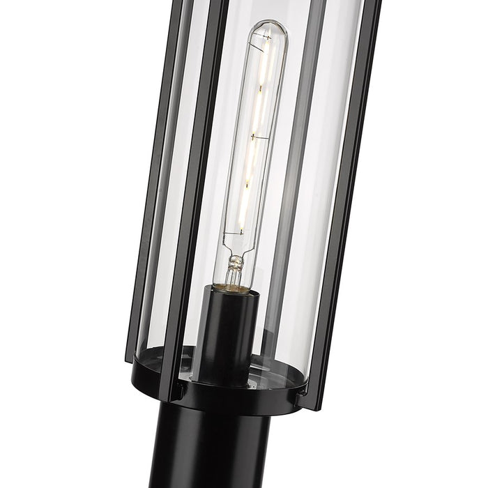 Millennium Lighting Russell 1Lt Outdoor Post Light, Black/Clear