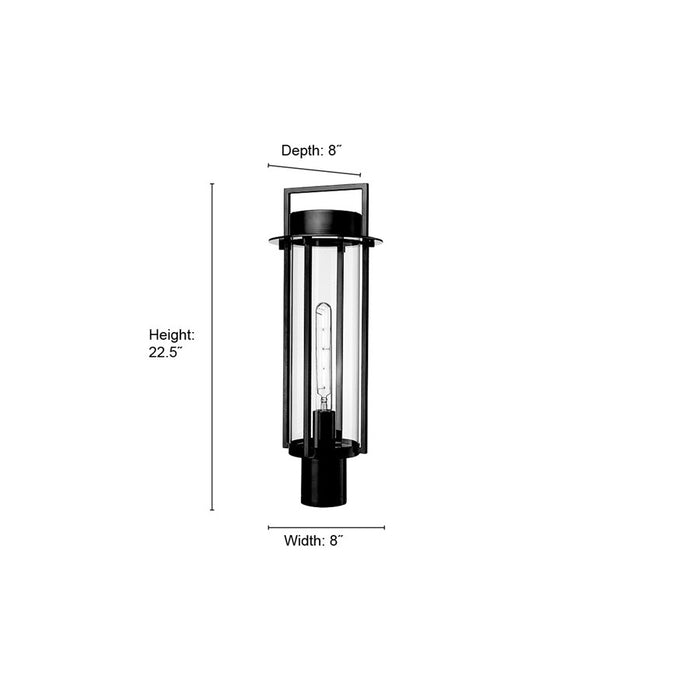 Millennium Lighting Russell 1Lt Outdoor Post Light, Black/Clear