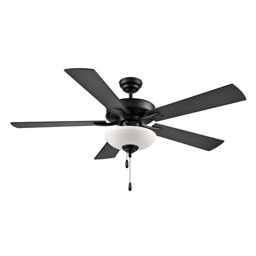 RP Lighting Galeson 5Bld 52" LED Ceiling Fan, Matte Black/Etched - 1058MBK-MBK-L