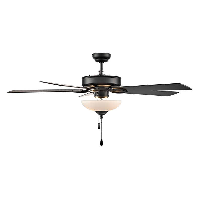 RP Lighting Galeson 5Bld 52" LED Ceiling Fan, Matte Black/Etched