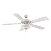 RP Lighting Galeson 5Bld 52" LED Ceiling Fan, Matte White/Etched - 1058MWWMWWL